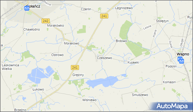mapa Czeszewo gmina Gołańcz, Czeszewo gmina Gołańcz na mapie Targeo