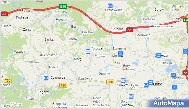 mapa Czułów, Czułów na mapie Targeo