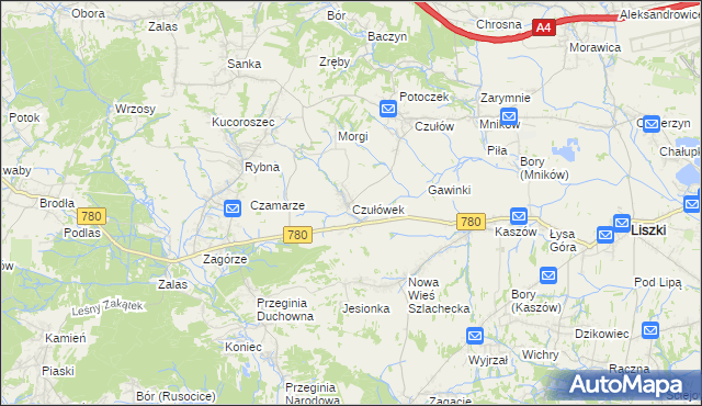mapa Czułówek, Czułówek na mapie Targeo