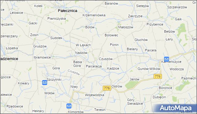 mapa Czuszów, Czuszów na mapie Targeo