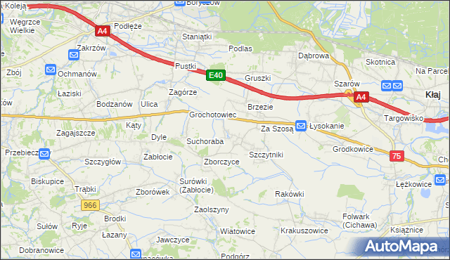 mapa Czyżów gmina Gdów, Czyżów gmina Gdów na mapie Targeo