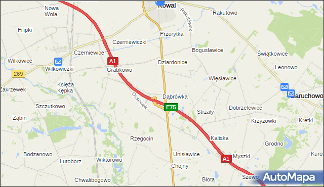 mapa Dąbrówka gmina Kowal, Dąbrówka gmina Kowal na mapie Targeo