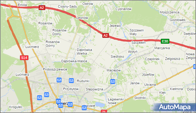 mapa Dąbrówka-Marianka, Dąbrówka-Marianka na mapie Targeo
