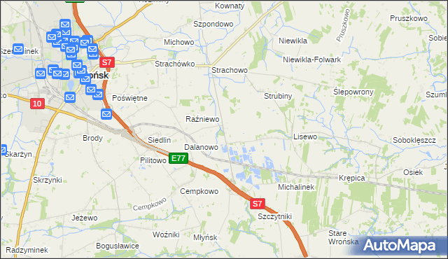 mapa Dalanówek, Dalanówek na mapie Targeo