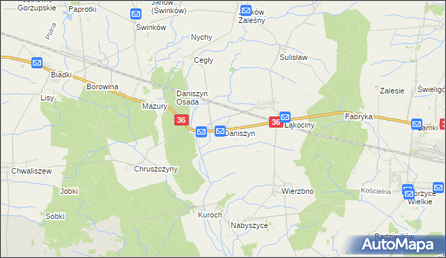 mapa Daniszyn, Daniszyn na mapie Targeo