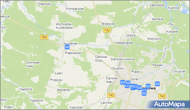 mapa Danków Duży, Danków Duży na mapie Targeo