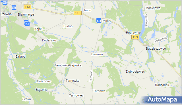 mapa Danowo gmina Goleniów, Danowo gmina Goleniów na mapie Targeo