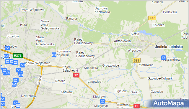 mapa Dawidów gmina Jedlnia-Letnisko, Dawidów gmina Jedlnia-Letnisko na mapie Targeo