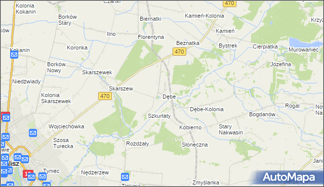 mapa Dębe gmina Żelazków, Dębe gmina Żelazków na mapie Targeo