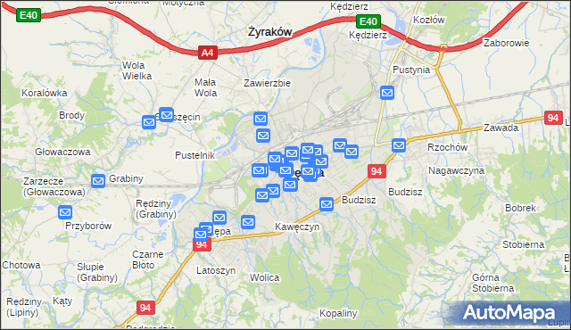 mapa Dębicy, Dębica na mapie Targeo