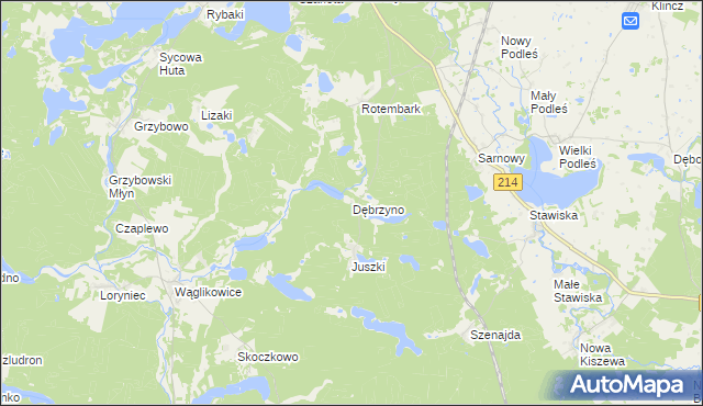 mapa Dębrzyno, Dębrzyno na mapie Targeo