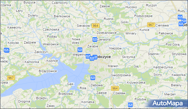 mapa Dobczyce, Dobczyce na mapie Targeo