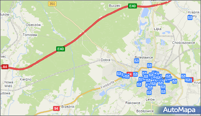 mapa Dobra gmina Bolesławiec, Dobra gmina Bolesławiec na mapie Targeo
