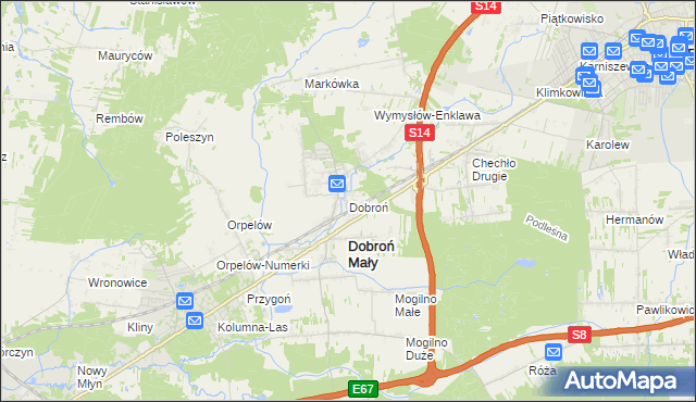mapa Dobroń, Dobroń na mapie Targeo