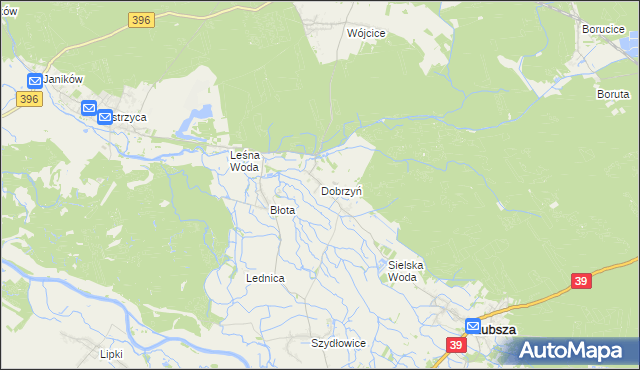 mapa Dobrzyń gmina Lubsza, Dobrzyń gmina Lubsza na mapie Targeo