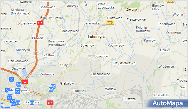 mapa Dojazdów, Dojazdów na mapie Targeo