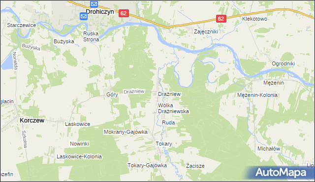 mapa Drażniew, Drażniew na mapie Targeo