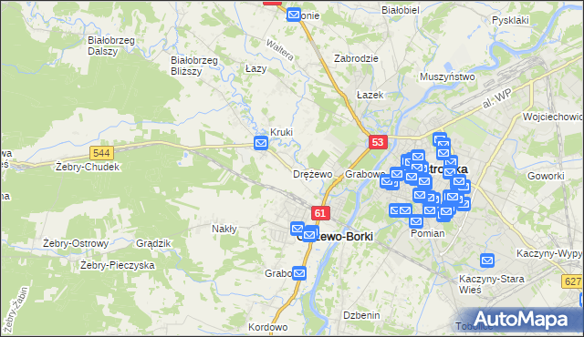 mapa Drężewo, Drężewo na mapie Targeo
