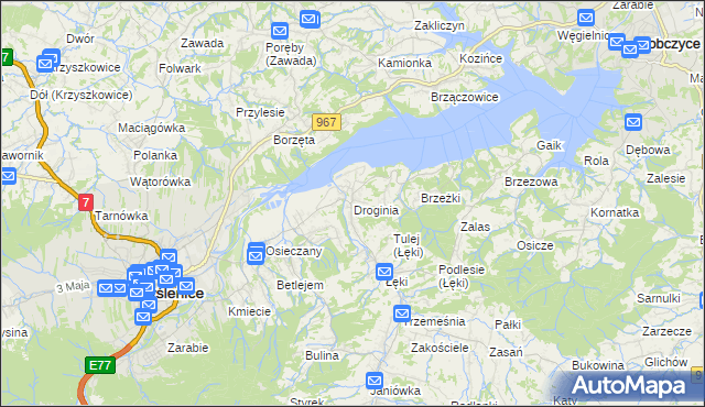 mapa Droginia, Droginia na mapie Targeo