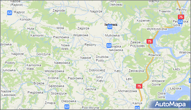 mapa Drużków Pusty, Drużków Pusty na mapie Targeo