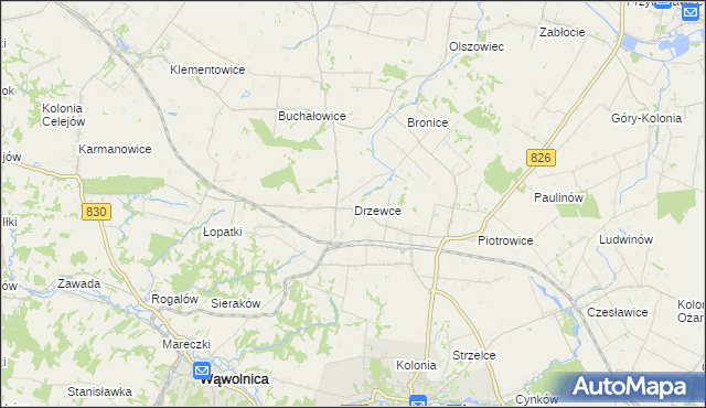 mapa Drzewce gmina Nałęczów, Drzewce gmina Nałęczów na mapie Targeo