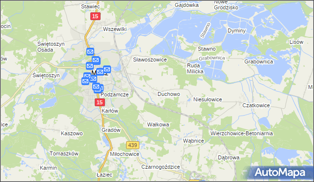 mapa Duchowo, Duchowo na mapie Targeo