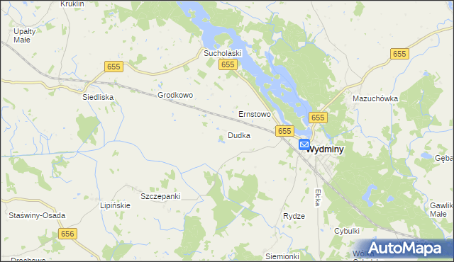 mapa Dudka gmina Wydminy, Dudka gmina Wydminy na mapie Targeo