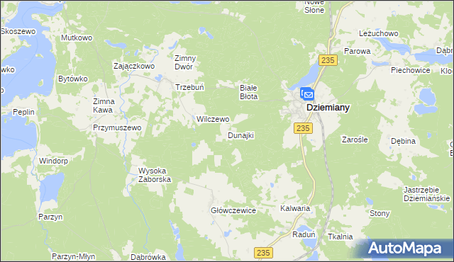 mapa Dunajki, Dunajki na mapie Targeo