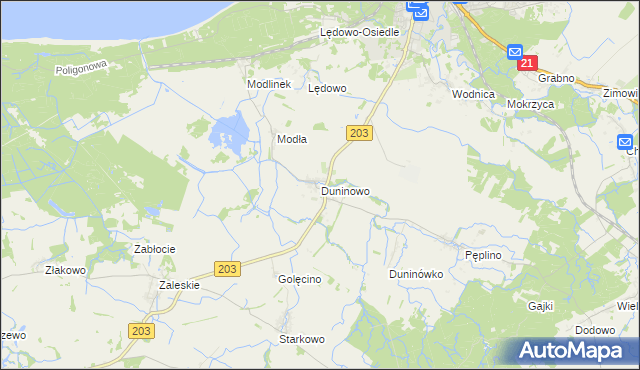 mapa Duninowo, Duninowo na mapie Targeo