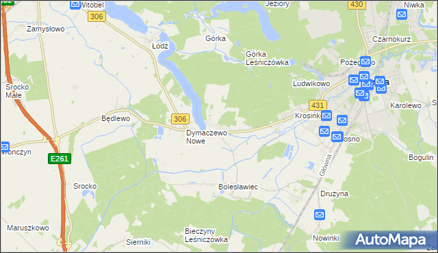 mapa Dymaczewo Stare, Dymaczewo Stare na mapie Targeo