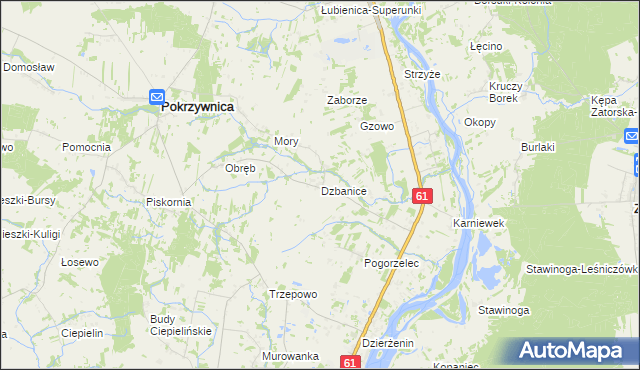 mapa Dzbanice, Dzbanice na mapie Targeo
