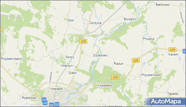 mapa Dziadowo, Dziadowo na mapie Targeo