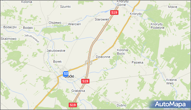 mapa Dziecinne, Dziecinne na mapie Targeo