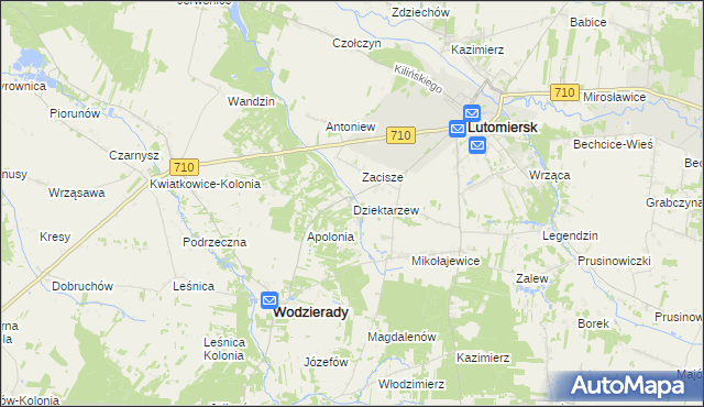 mapa Dziektarzew, Dziektarzew na mapie Targeo