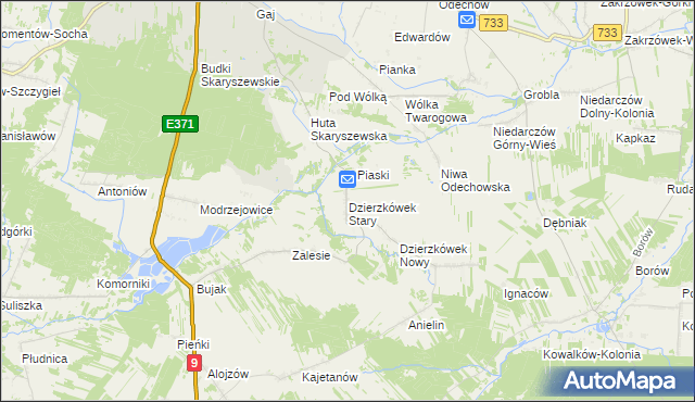 mapa Dzierzkówek Stary, Dzierzkówek Stary na mapie Targeo