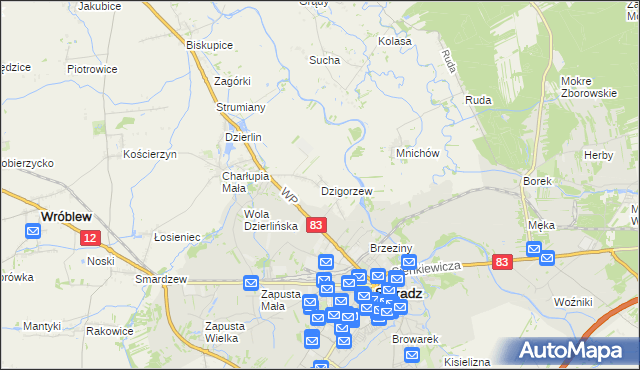 mapa Dzigorzew, Dzigorzew na mapie Targeo