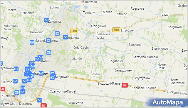 mapa Feliksów gmina Sochaczew, Feliksów gmina Sochaczew na mapie Targeo