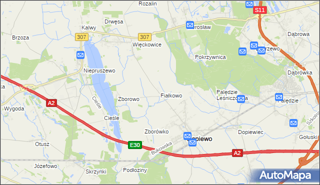 mapa Fiałkowo, Fiałkowo na mapie Targeo