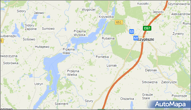 mapa Fornetka, Fornetka na mapie Targeo