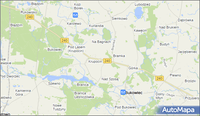 mapa Franciszkowo gmina Bukowiec, Franciszkowo gmina Bukowiec na mapie Targeo