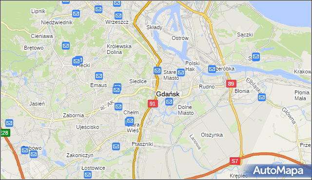 mapa Gdańska, Gdańsk na mapie Targeo