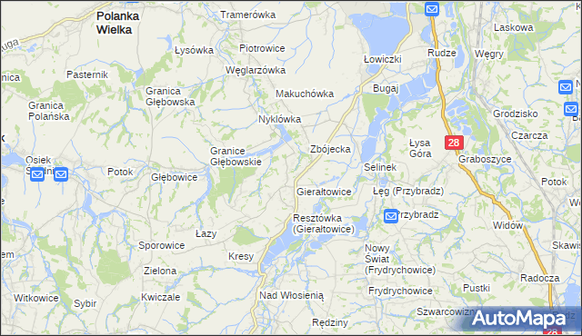 mapa Gierałtowiczki, Gierałtowiczki na mapie Targeo