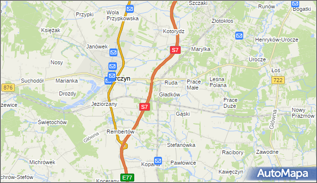 mapa Gładków, Gładków na mapie Targeo