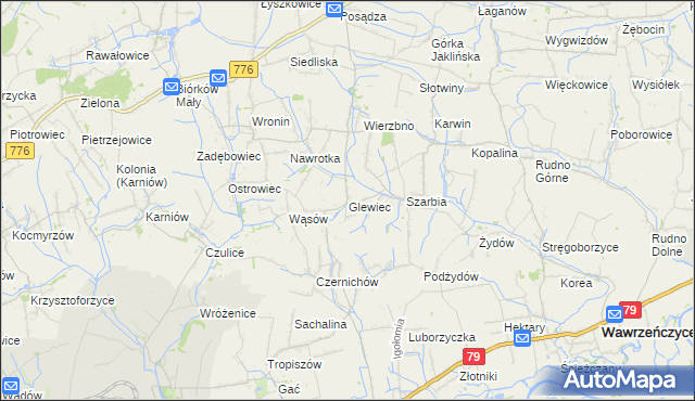mapa Glewiec, Glewiec na mapie Targeo