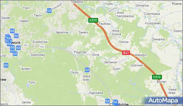 mapa Glina gmina Celestynów, Glina gmina Celestynów na mapie Targeo