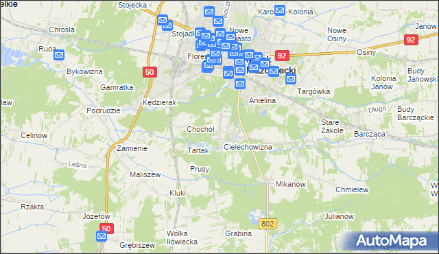 mapa Gliniak, Gliniak na mapie Targeo
