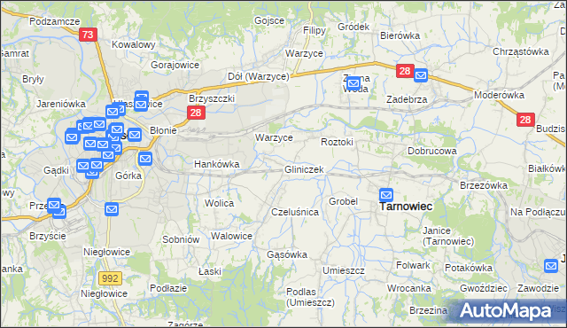 mapa Gliniczek, Gliniczek na mapie Targeo