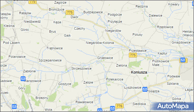 mapa Gnatowice, Gnatowice na mapie Targeo