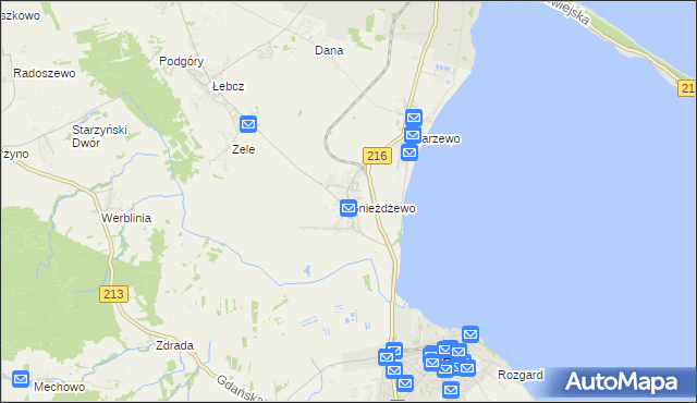 mapa Gnieżdżewo, Gnieżdżewo na mapie Targeo