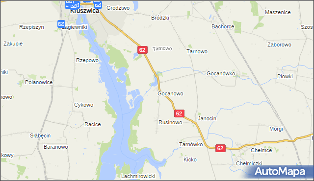 mapa Gocanowo, Gocanowo na mapie Targeo